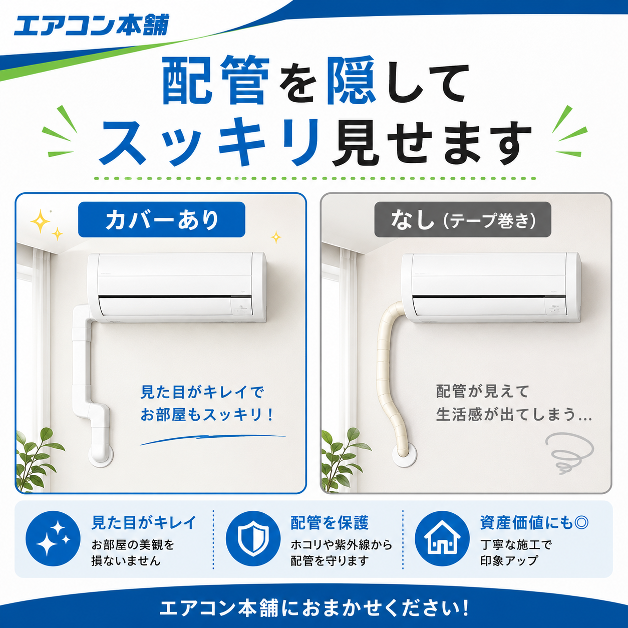 室内機の配管カバー